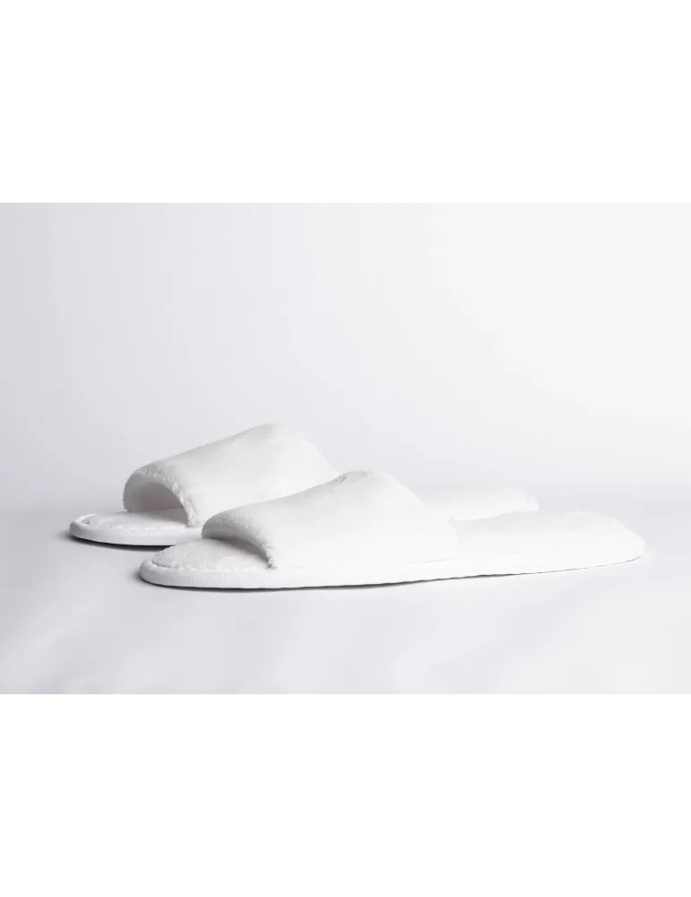 Zapatillas de hotel abiertas Coral Blanco Lujo | Merveyl