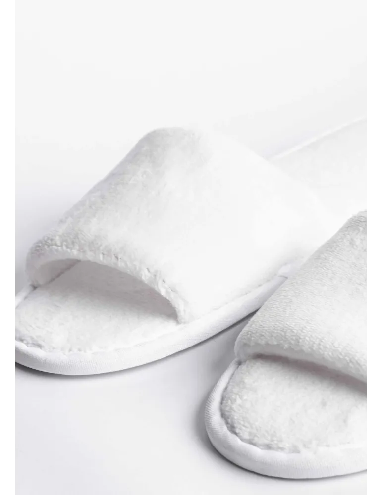 Zapatillas de hotel abiertas Coral Blanco Lujo | Merveyl