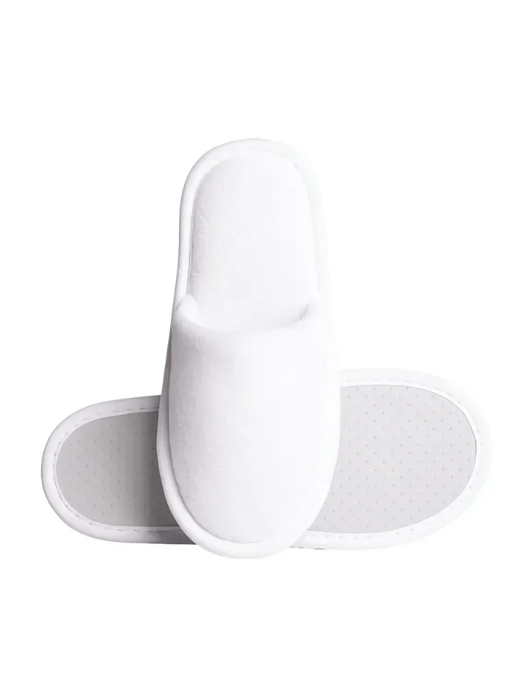 Zapatillas de hotel para niños cerradas de tela coral