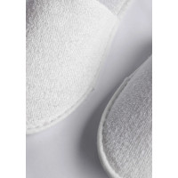 Plastic-Free White Terry Hotel Slippers | Merveyl
