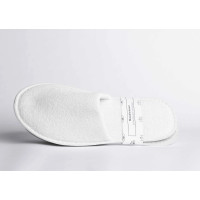 Plastic-Free White Terry Hotel Slippers | Merveyl