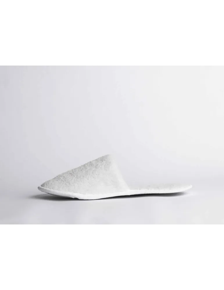 Zapatillas de Hotel Algodón Coral Blanco Pelo Largo | Merveyl