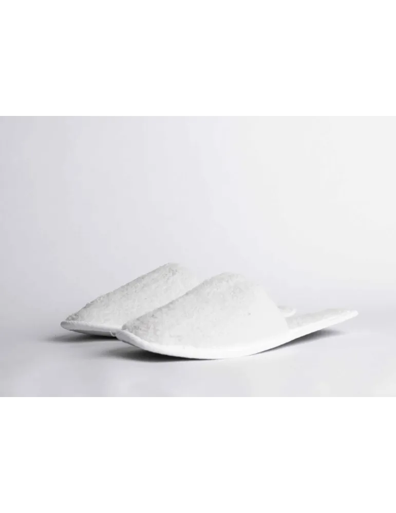 Zapatillas de Hotel Algodón Coral Blanco Pelo Largo | Merveyl