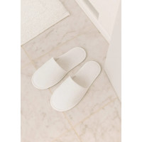 Plastic-Free White Terry Hotel Slippers | Merveyl