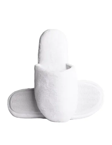Men's Thick Sole White Hotel Mules | Merveyl