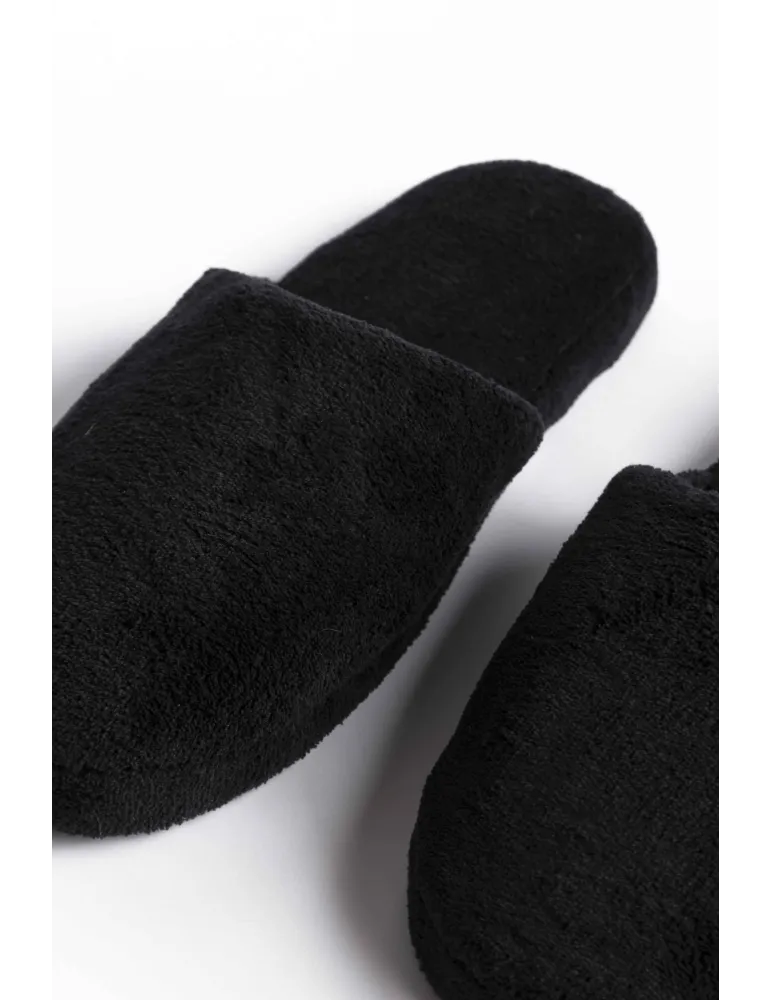 Cosy luxe thick Mule in black for hotels