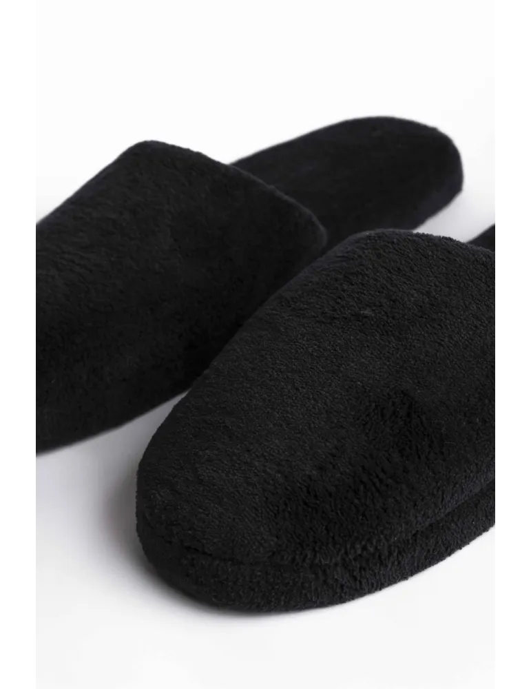 Cosy luxe thick Mule in black for hotels