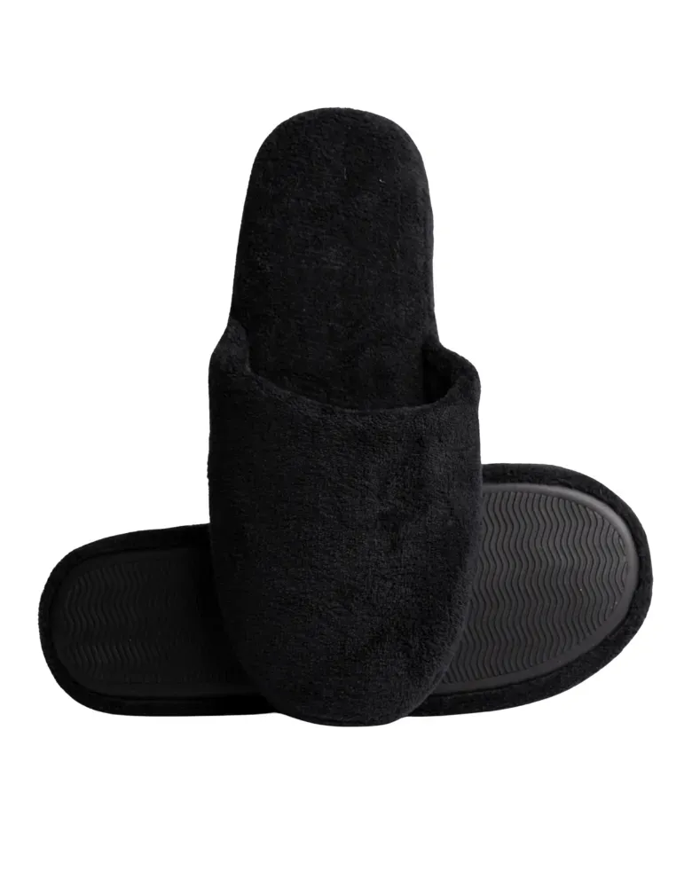 Mule épaisse noire de luxe pour hôtels