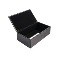 HIGHLAND rectangular black imitation leather handkerchief box for hotels