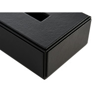 HIGHLAND rectangular black imitation leather handkerchief box for hotels