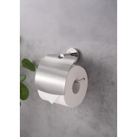 Portarrollos de papel higiénico con tapa Harrogate de acero inoxidable