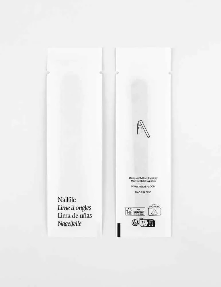 Lima de uñas para hotel en sobre de papel kraft de origen biológico | Merveyl