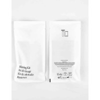 Set de afeitado de hotel vegetal en bolsa de papel kraft blanco | Merveyl
