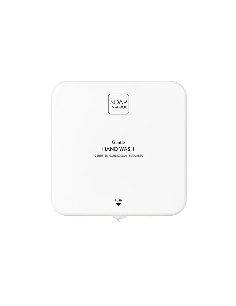 Dispensador blanco de jabón de manos para montaje en pared
