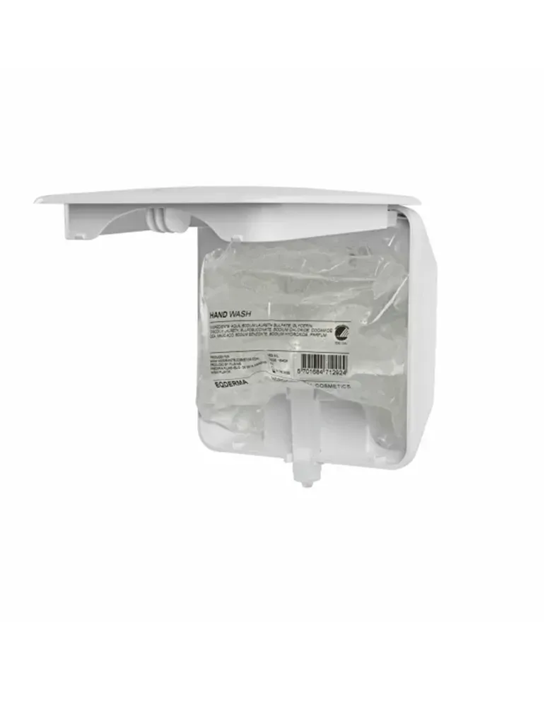 Dispensador blanco de jabón de manos para montaje en pared