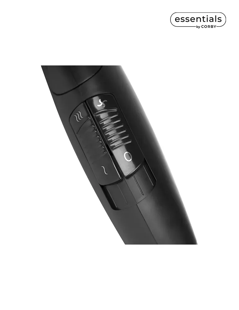 Corby Of Windsor Bedford Secador de pelo plegable 2000W Negro | Equipamiento para hoteles y spas Merveyl