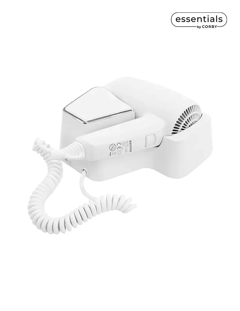 Corby Of Windsor Linton Secador de Pelo de Pared con Cajón 1200W | Equipamiento para Hoteles y Spas Merveyl