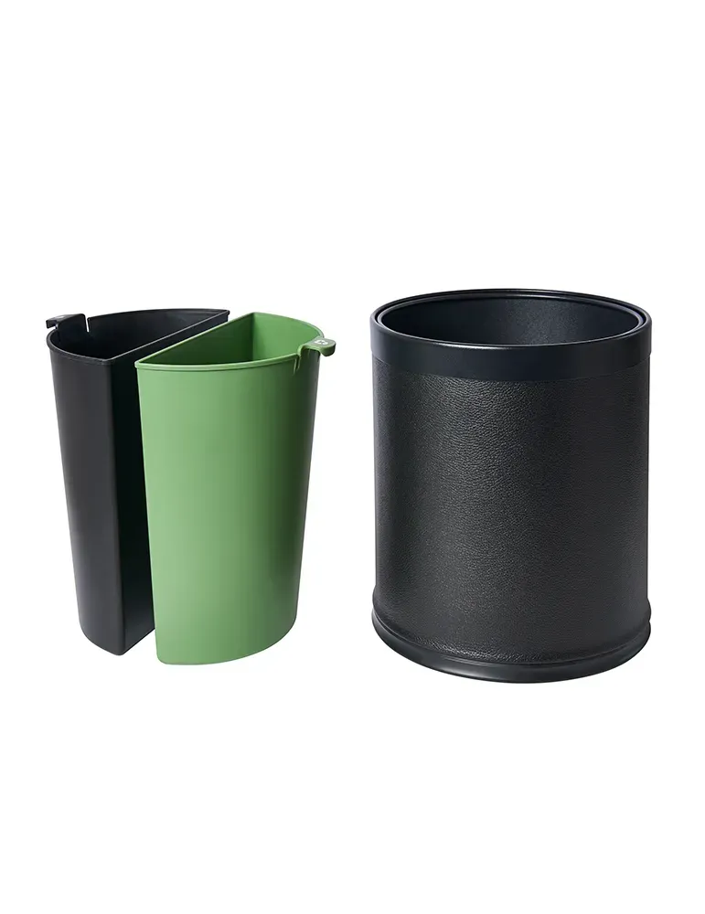 Papelera de doble pared Highland 9 L Cuero PU | Merveyl