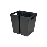Papelera de doble compartimento Highland de cuero Corby | Reciclaje para hoteles