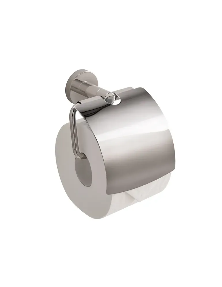 Portarrollos de papel higiénico con tapa Harrogate de acero inoxidable
