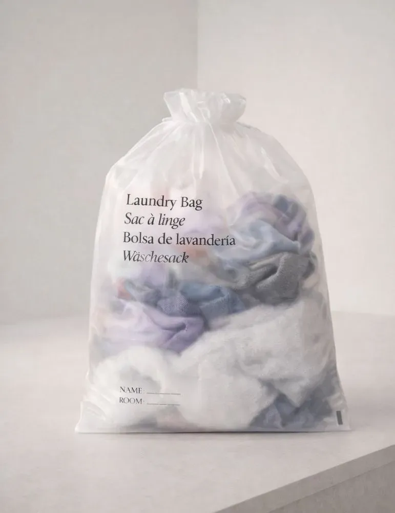 Bolsa de lavandería de hotel de PLA orgánico, sobre de papel kraft | Merveyl