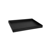 Bandeja de cortesía grande Highland de cuero negro | Merveyl