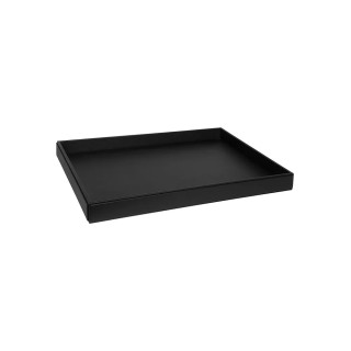 Bandeja de cortesía grande Highland de cuero negro | Merveyl