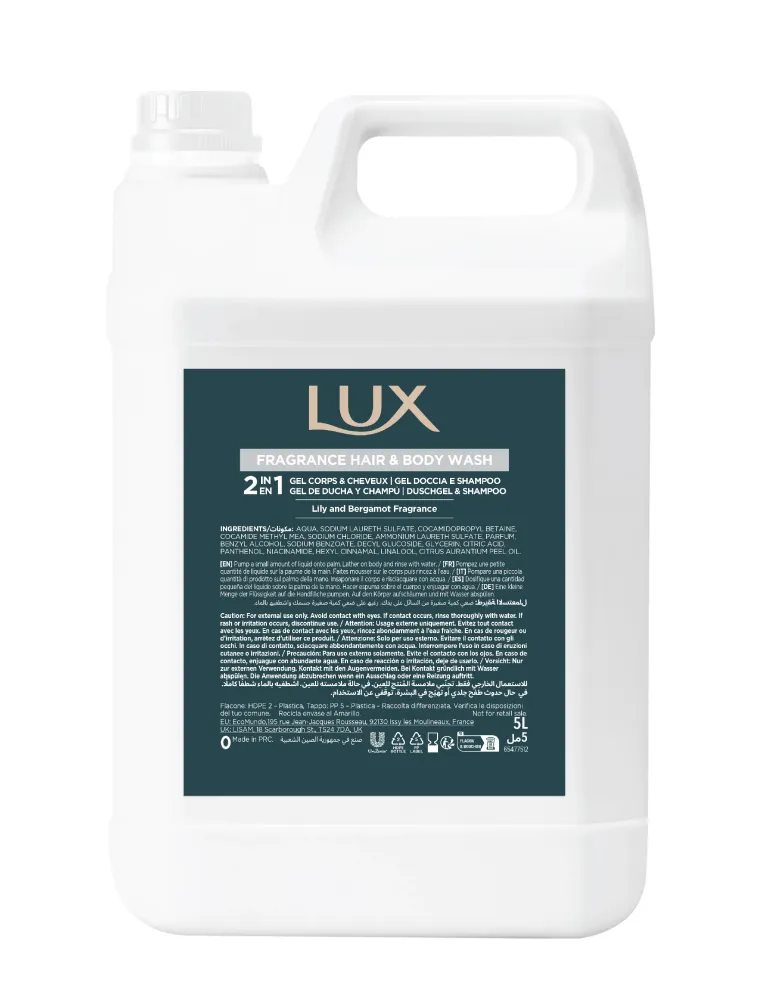 Gel 2 en 1 Cuerpo y Cabello Lux 5L - Garrafa para hostelería