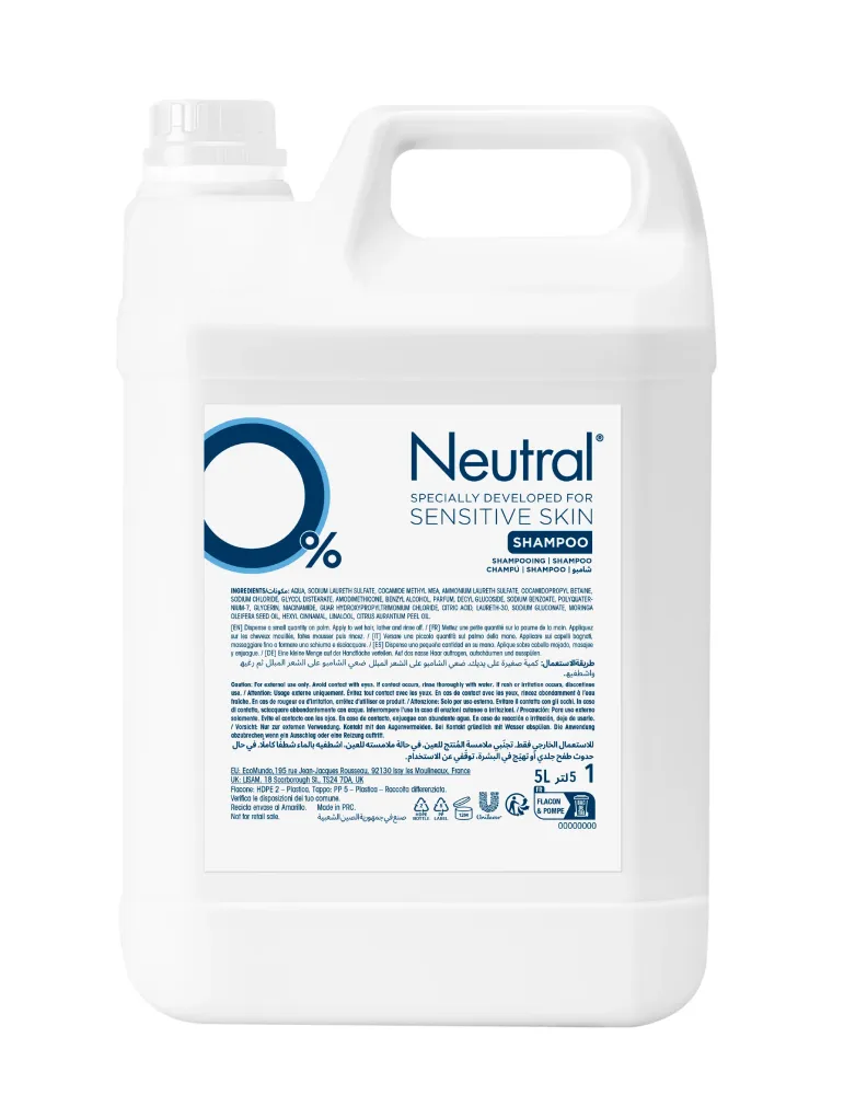 Neutral Shampoo 5L 0% Parfum - B2B Grootverpakking