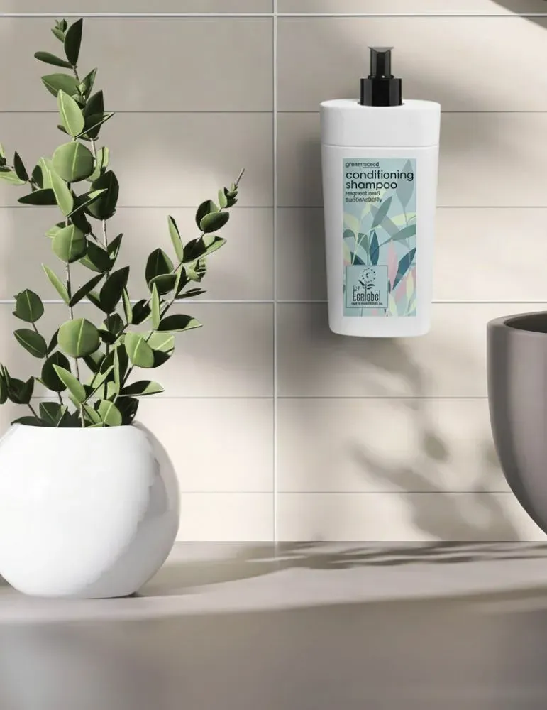Soporte de Pared Blanco para Frasco de 400ml | Fijación GreenMood