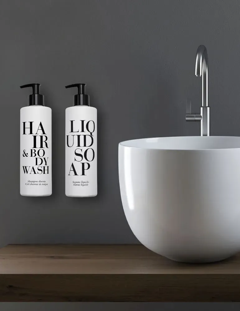 Soporte mural de acero inoxidable para frascos de 300ml Pure White