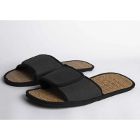 Unisex Black Straw Spa Sandals I'm Green | Merveyl