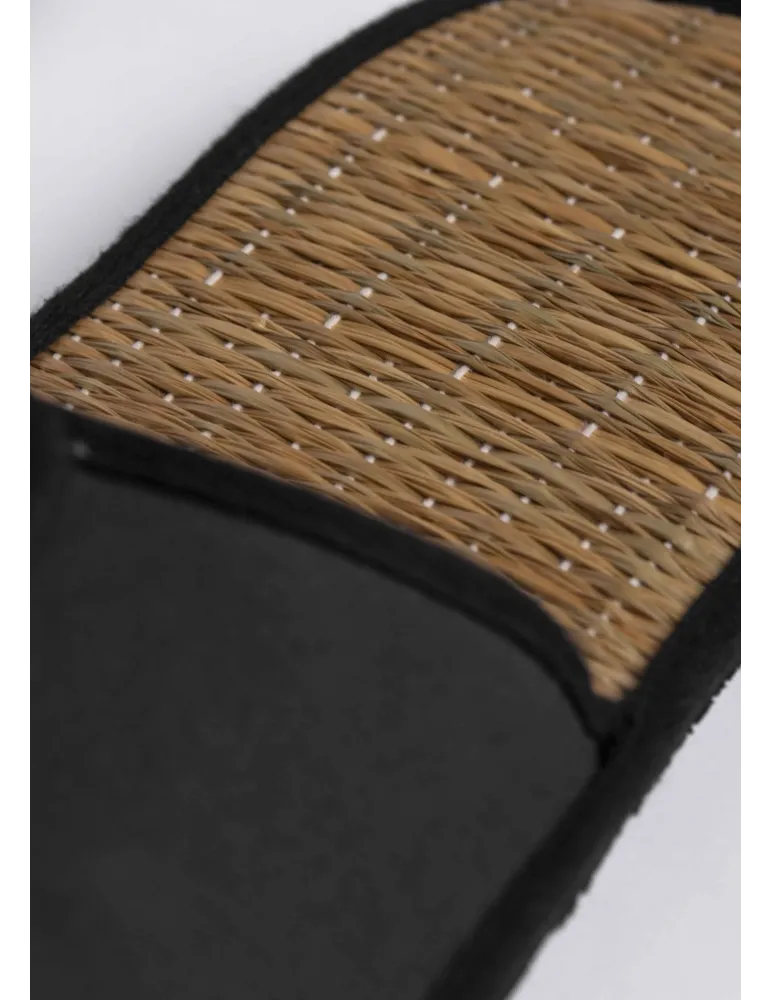 Sandal bio-based I'm green in black with straw for hotels