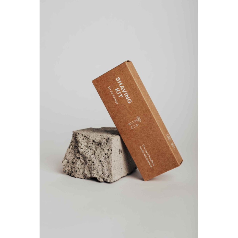 Set de afeitado de hotel con mango de bambú | Merveyl