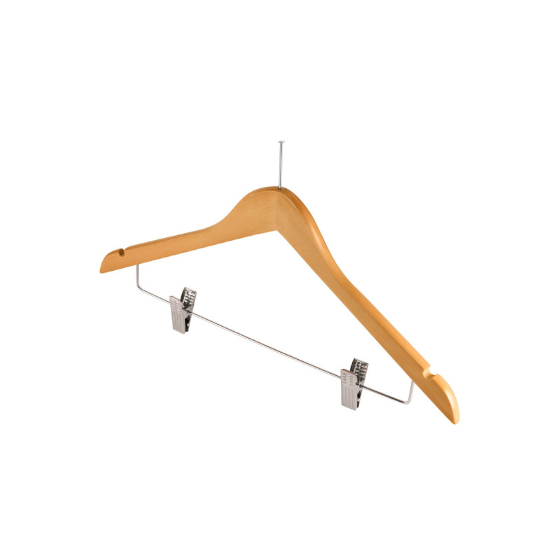 Burlington Anti-Theft Wooden Hanger with Clips