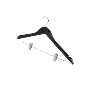 Percha de madera Burlington con pinzas para hotel | Merveyl