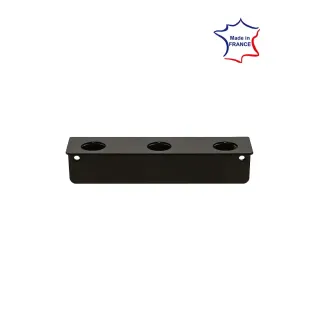 Soporte de Pared para Botellas Triple Negro para Hotel y Spa | Merveyl