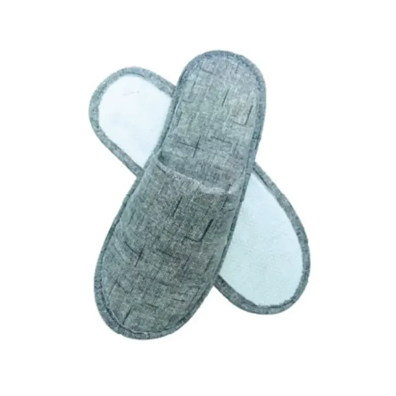 Dark Grey Jute Slippers - EU Origin