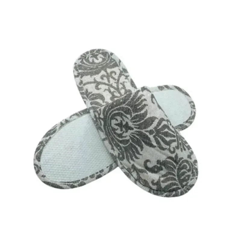 Chaussons motif floral gris foncé - Origine EU